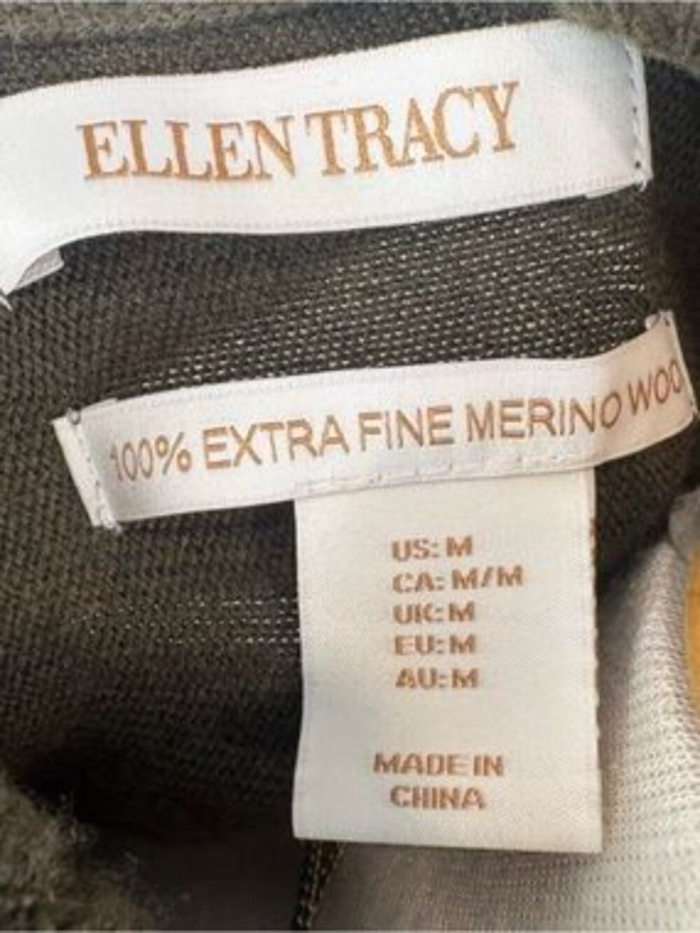 Merino Wool Wrap Turtleneck Sweater Olive Asymmetrical Minimalist Buckle Cozy - Picture 8 of 8